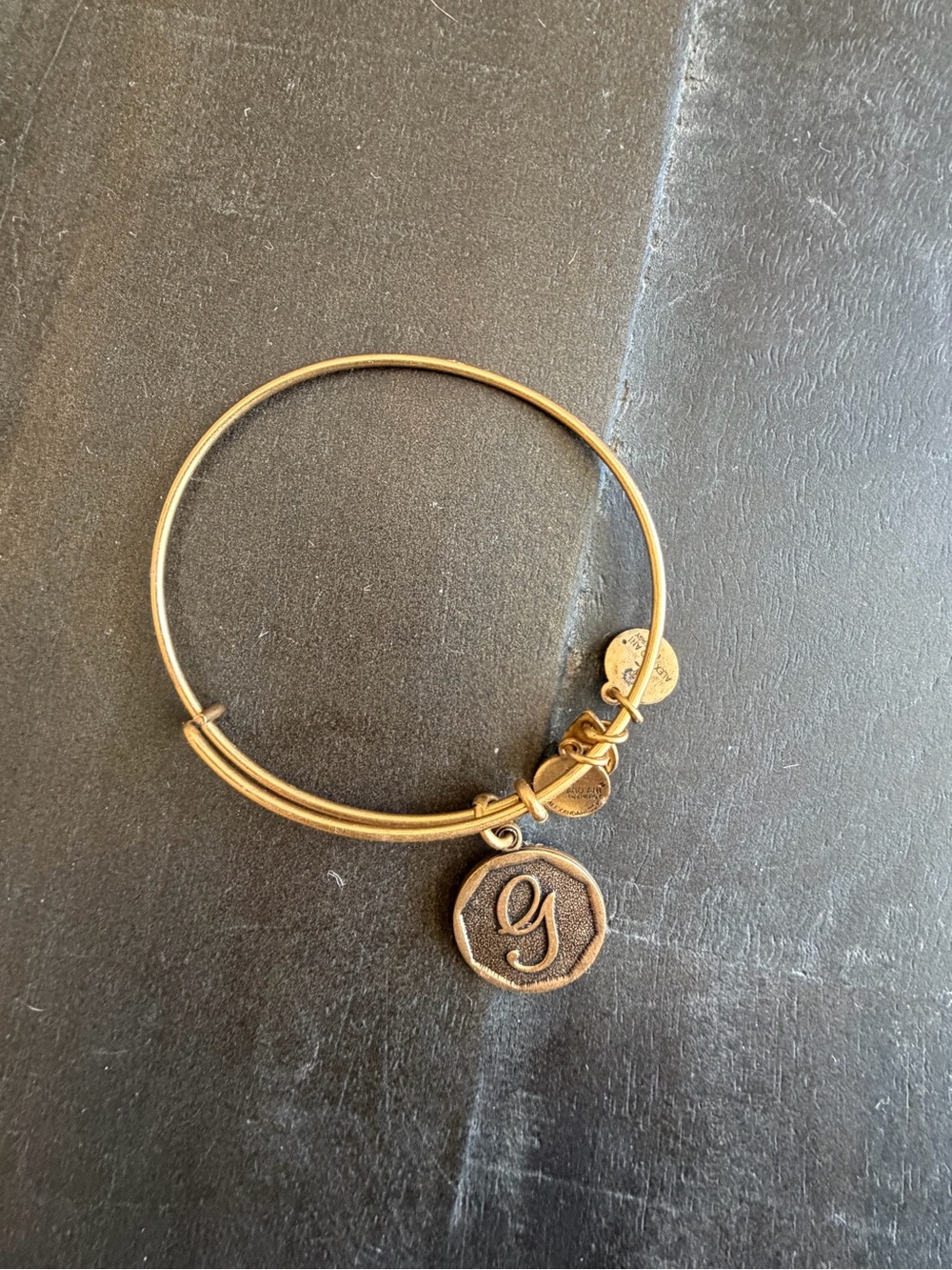 Alex and Ani G Initial Charm Bangle
